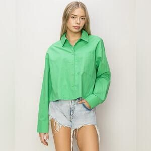 Double Zero Crop Button shirt